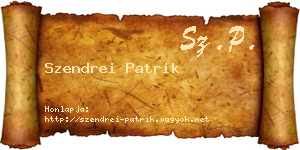Szendrei Patrik névjegykártya