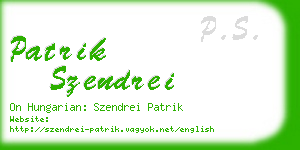 patrik szendrei business card